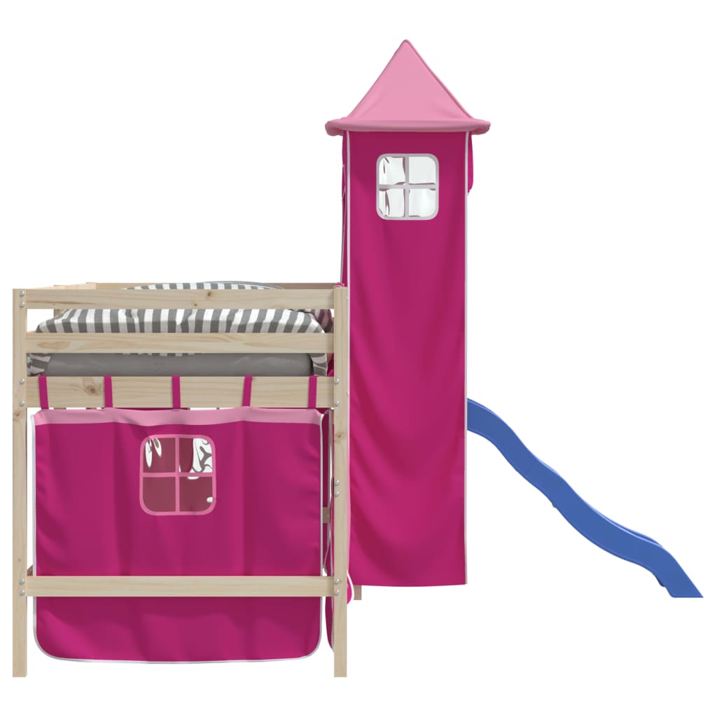 Vorhänge für Hochbett mit Turm Weiß und Schwarz Polyester