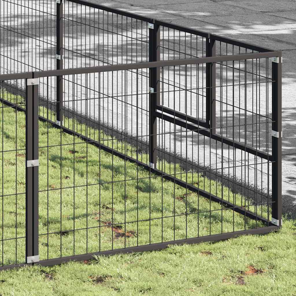 Hundezwinger Schwarz 4 m² Stahl