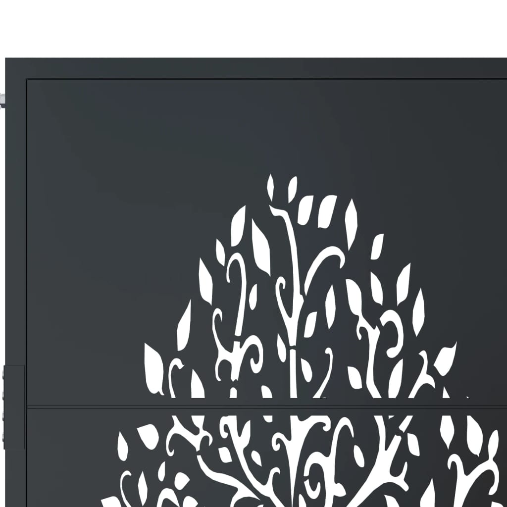 Gartentor Anthrazit 100x75 cm Stahl Baum-Design