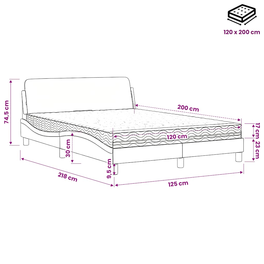 Bett mit Matratze "Dover" Schwarz 80x200 cm Kunstleder