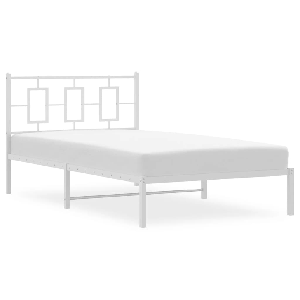 Bettgestell mit Kopf- und Fußteil Metall Weiß 180x200 cm