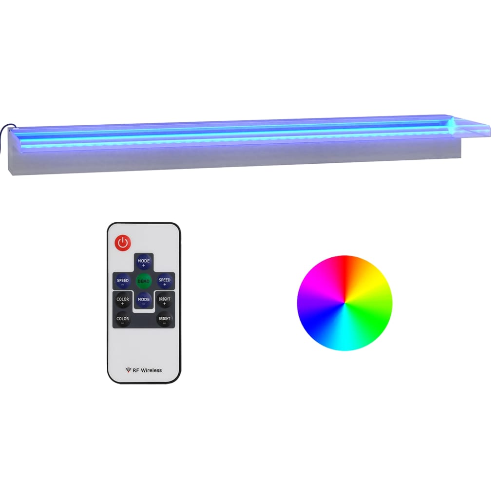 Wasserfall-Element mit RGB LEDs Edelstahl 30 cm