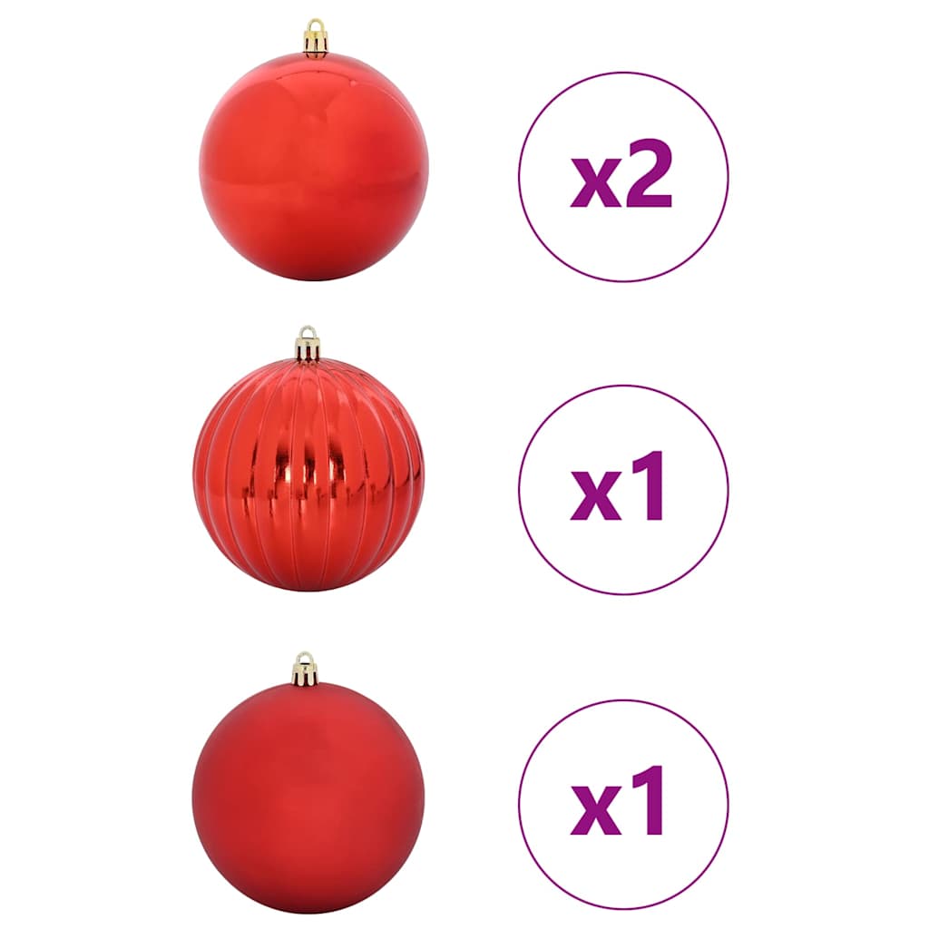 Weihnachtsbaumkugel Set XL 9 pcs Rot Kunststoff