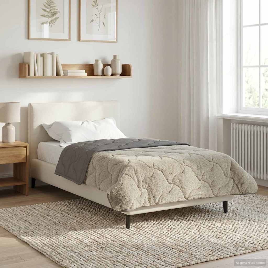 Sommerdecke Anthrazit 135 x 200 cm Mikrofaser und Teddy-Fleece