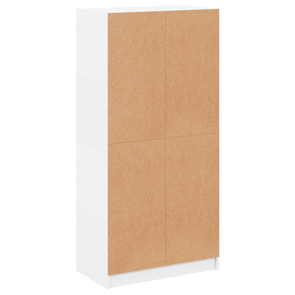 Bücherschrank mit Türen Weiß 136x37x142 cm Holzwerkstoff