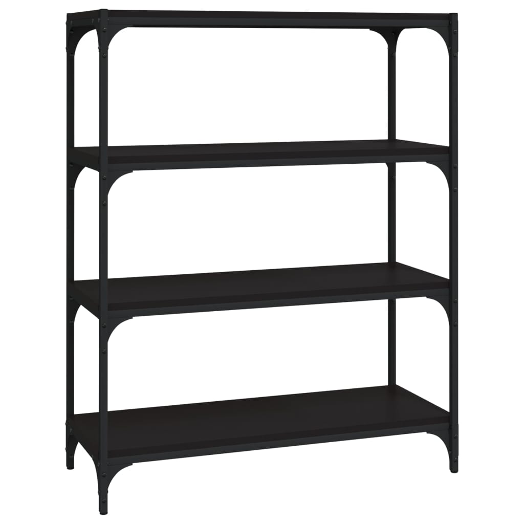 Bücherregal Schwarz 40x33x70,5 cm Holzwerkstoff und Stahl
