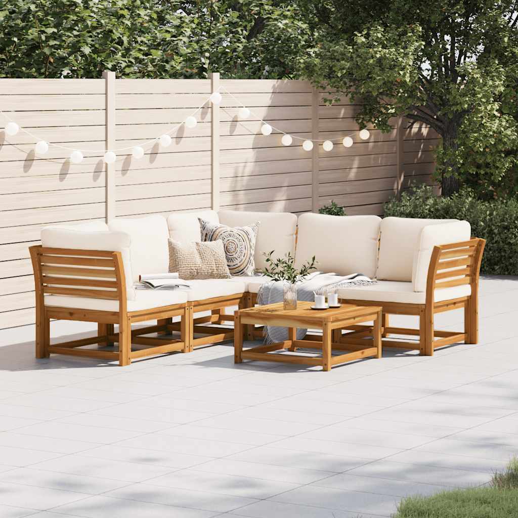 4-tlg. Garten-Lounge-Set mit Kissen Massivholz Akazie