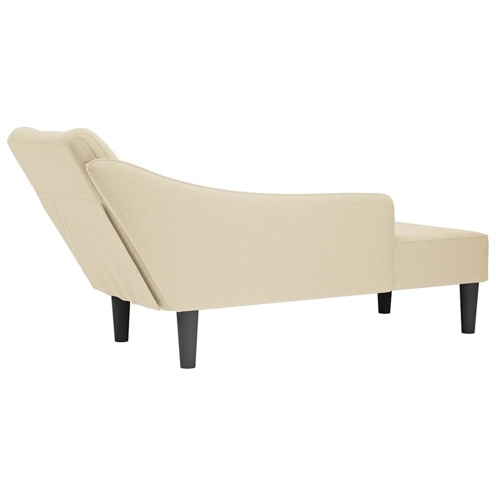 Chaiselongue mit Rechter Armlehne Hellgrau Stoff