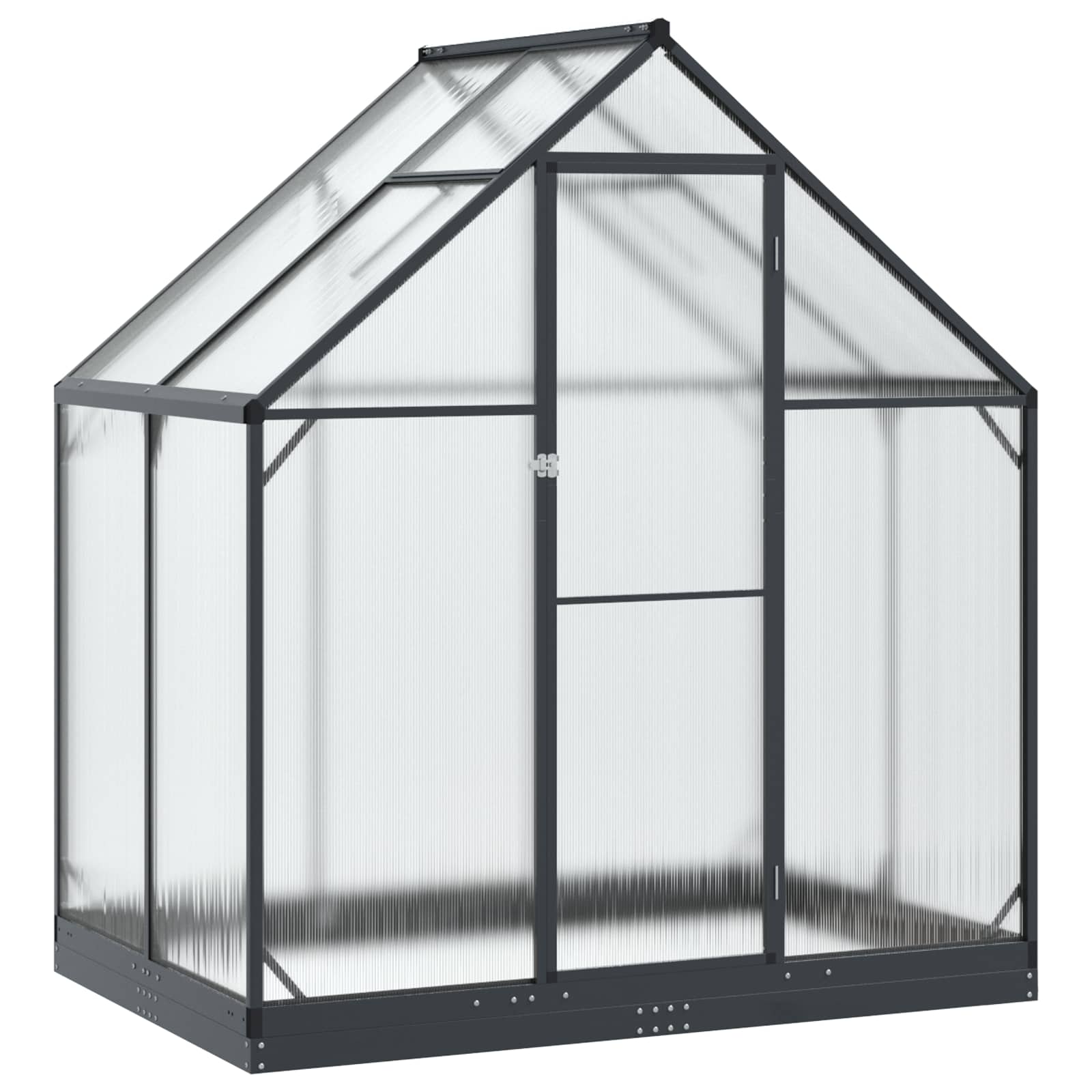 Garten Gewächshaus mit Tür Anthrazit 183,5 x 183,5 x 207 cm