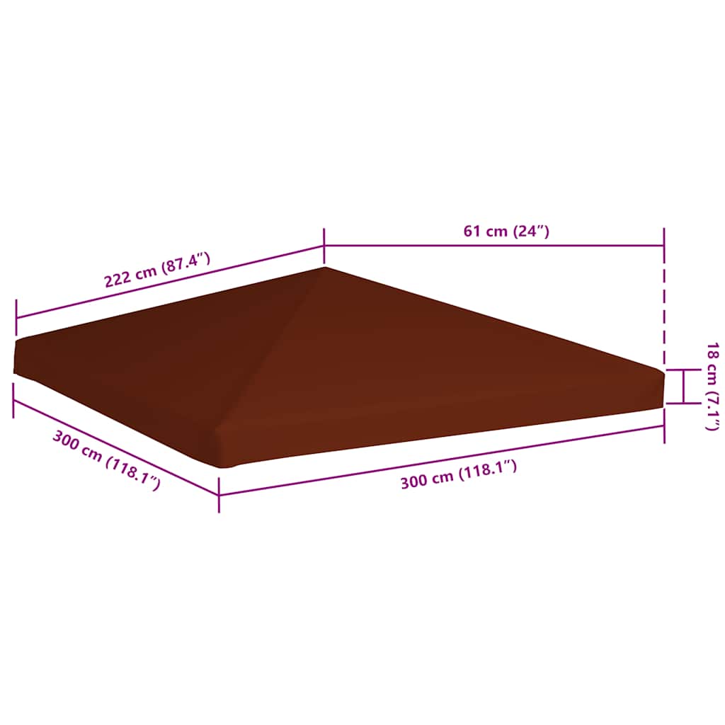 Pavillondach 310 g / m² 3x3 m Taupe