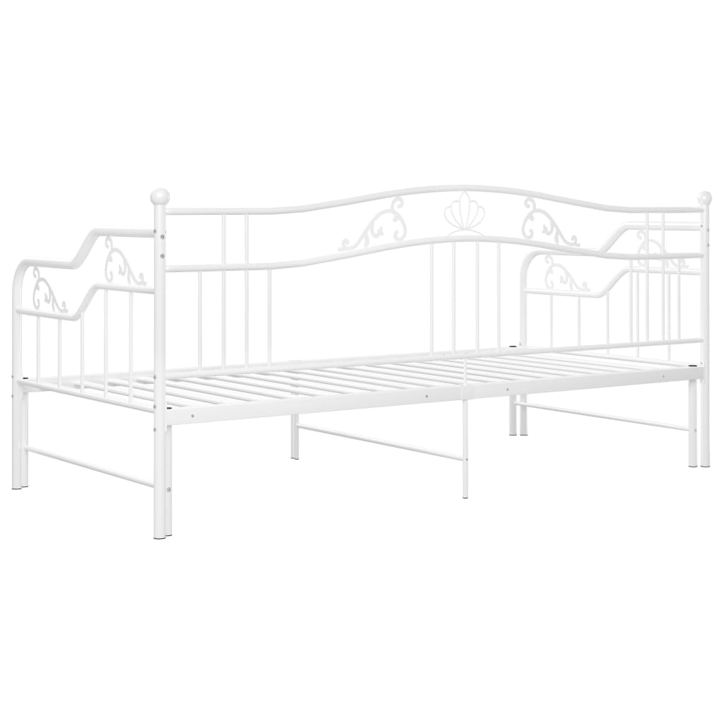 Ausziehsofa Bettgestell Schwarz Metall 90x200 cm