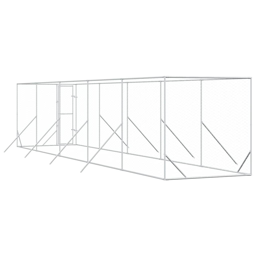 Outdoor-Hundezwinger Silbern 2x2x2 m Verzinkter Stahl