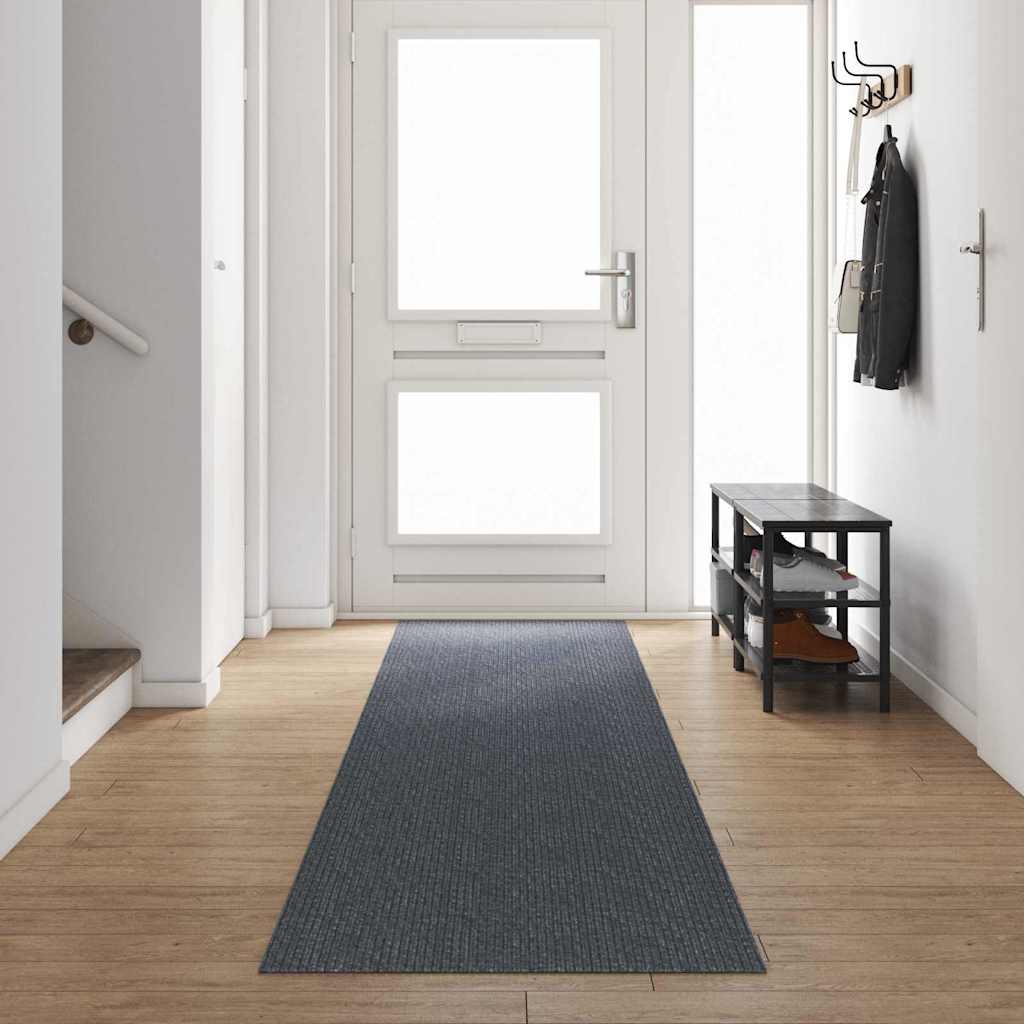 Teppichläufer Grau 80 x 150 cm Stoff