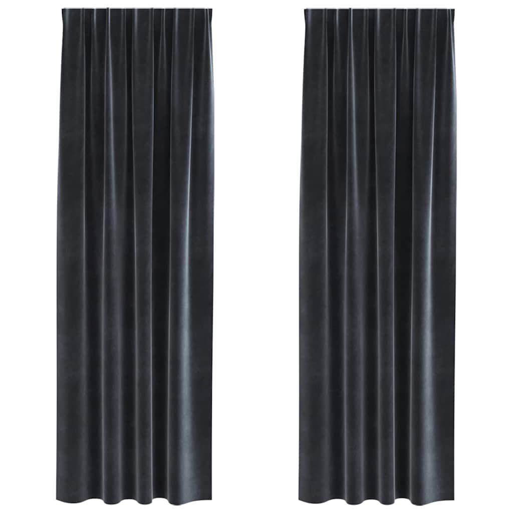 Verdunkelungsvorhänge 2 pcs Schwarz 140 x 140 cm Samt