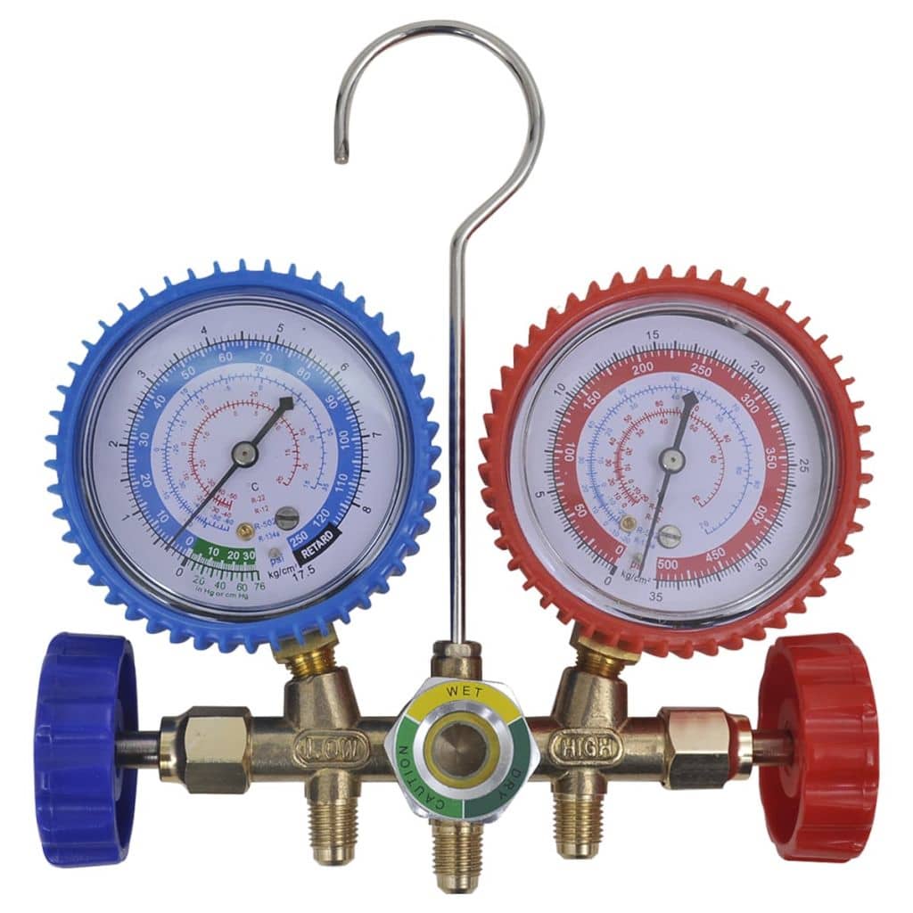 Vakuumpumpe mit 4-Wege-Verteiler-Manometer Set für Klimaanlagen