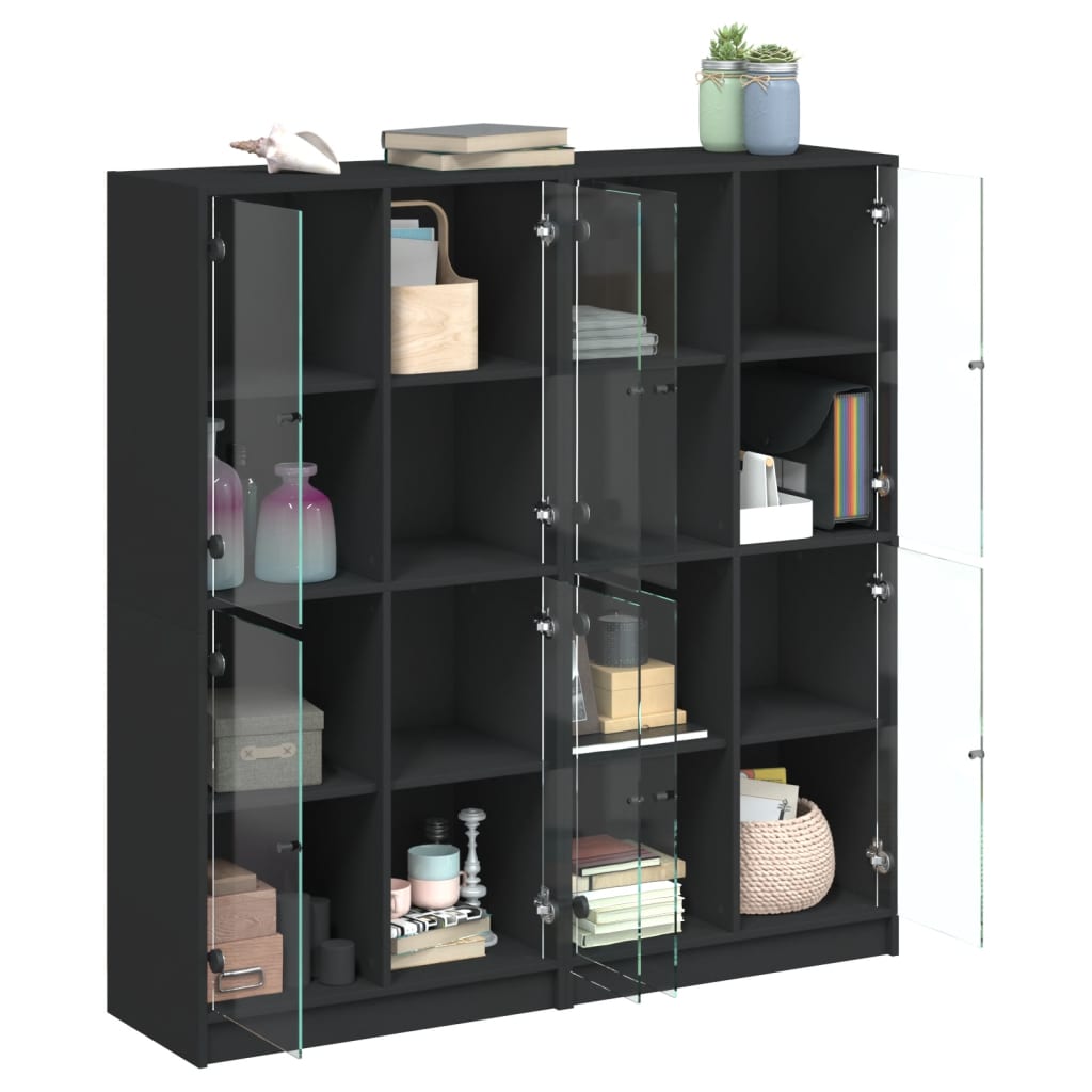 Bücherschrank mit Türen Weiß 136x37x142 cm Holzwerkstoff