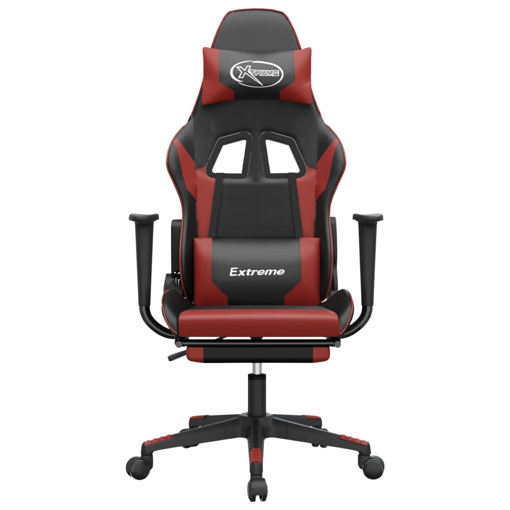 Gaming-Stuhl mit Massagefunktion Schwarz und Blau Kunstleder