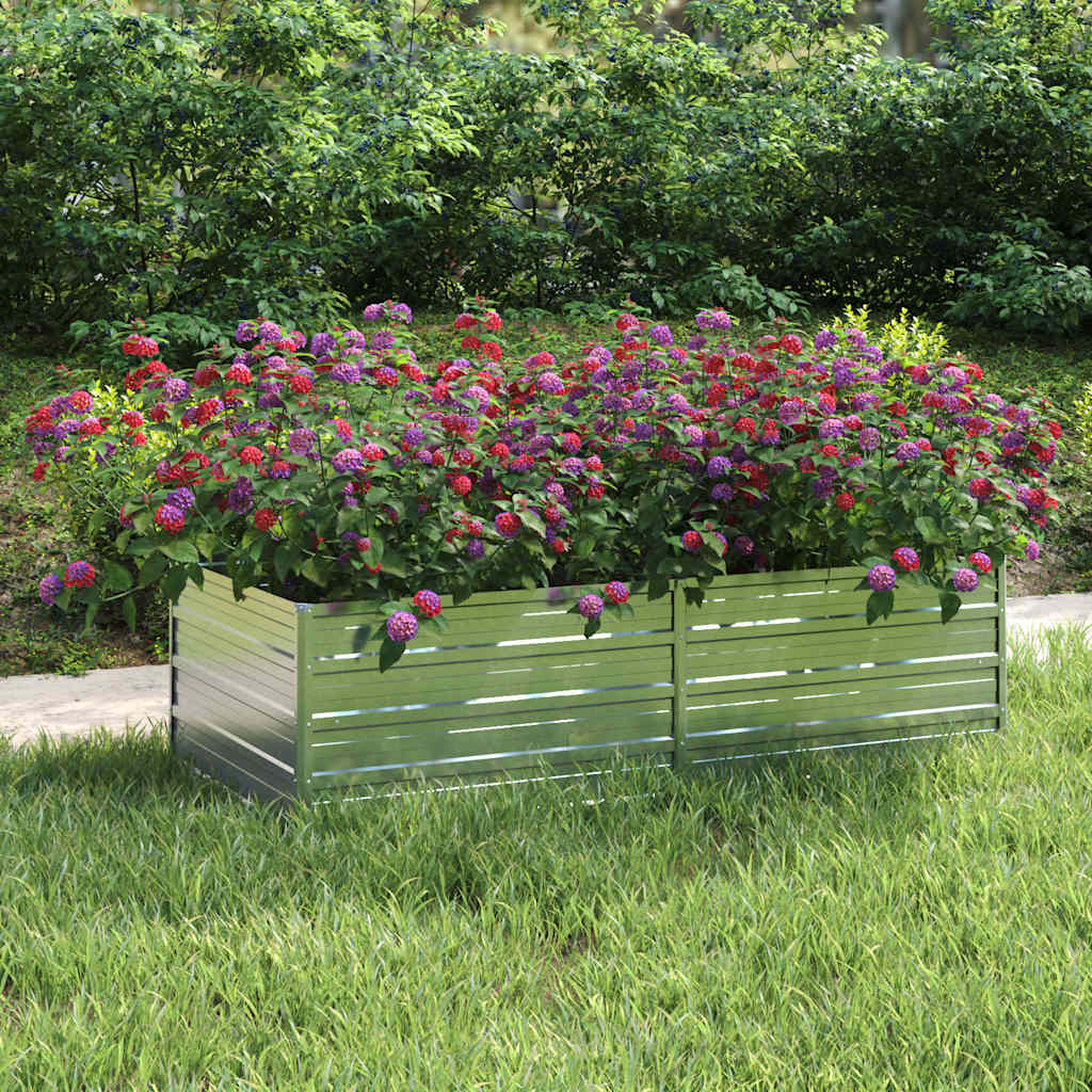Garten-Hochbeet 160x80x77 cm Verzinkter Stahl Silbern