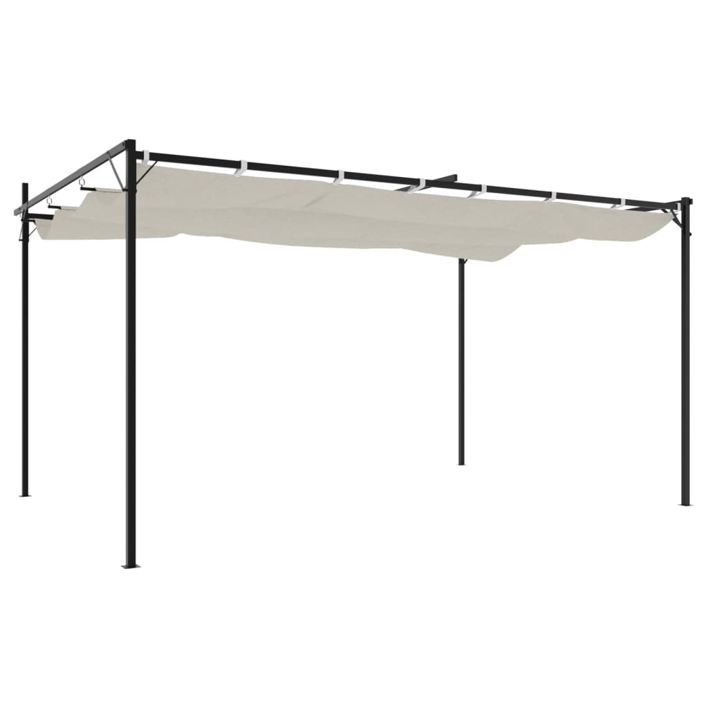 Pergola mit Schiebedach Creme 295x292x230 cm