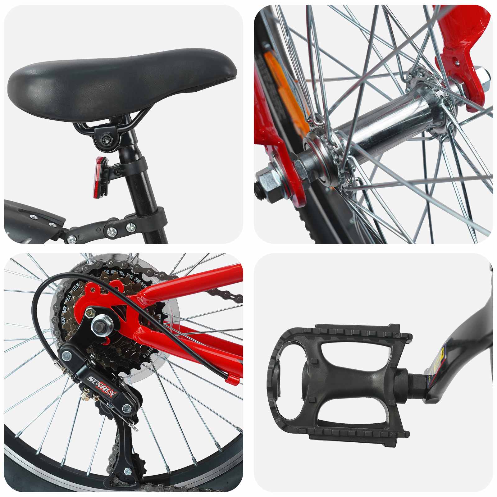 Kinderfahrrad 20 Zoll 6-Speed für 6-11 Jahre alt Schwarz