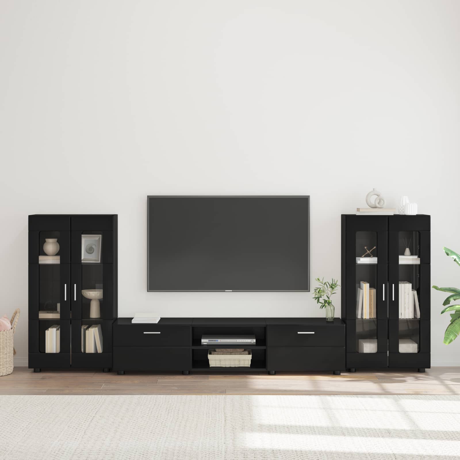 Highboard mit Regal FLORIN Weiß 60 x 35 x 182 cm Holzwerkstoff