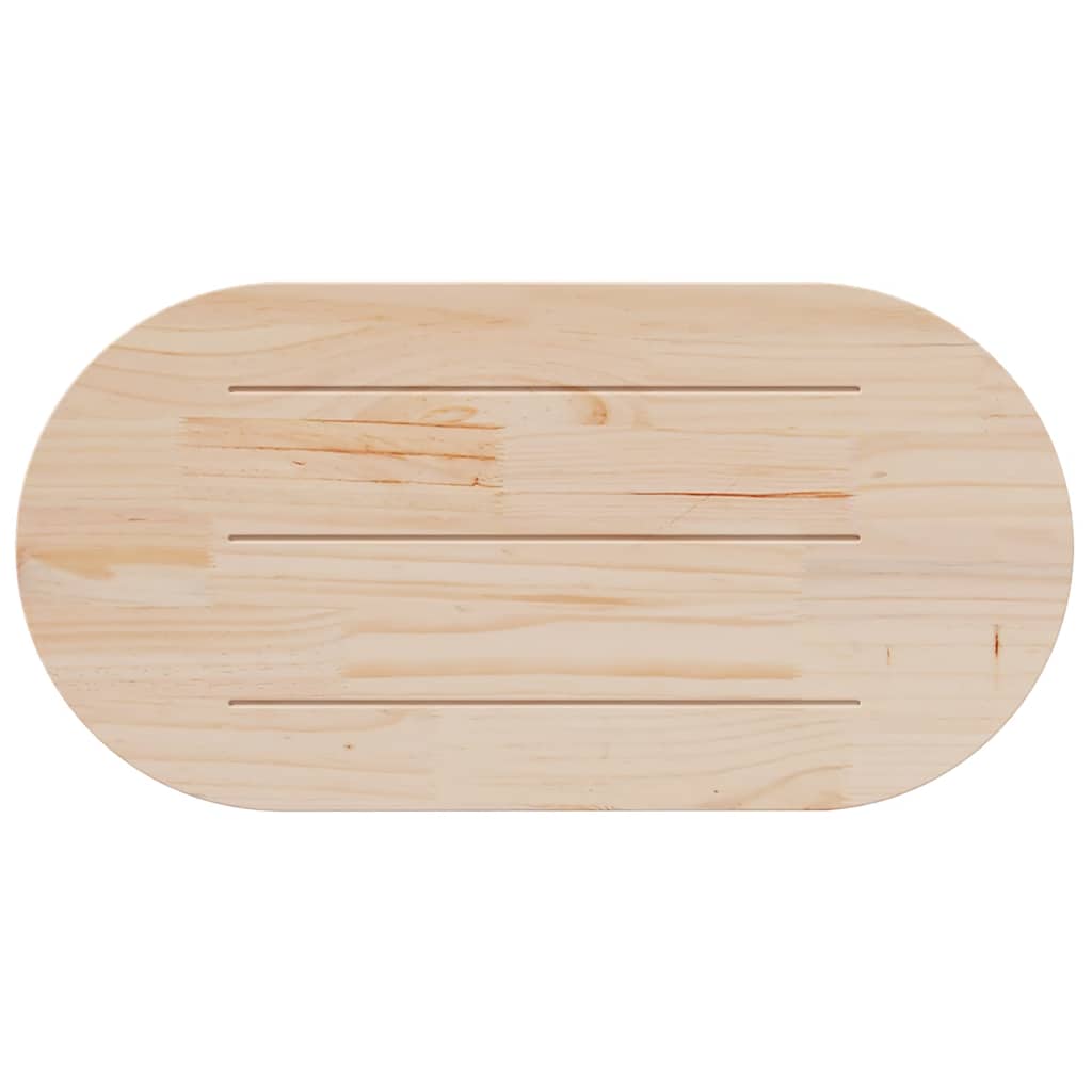 Tischplatte 60x30x2,5 cm Massivholz Kiefer Oval