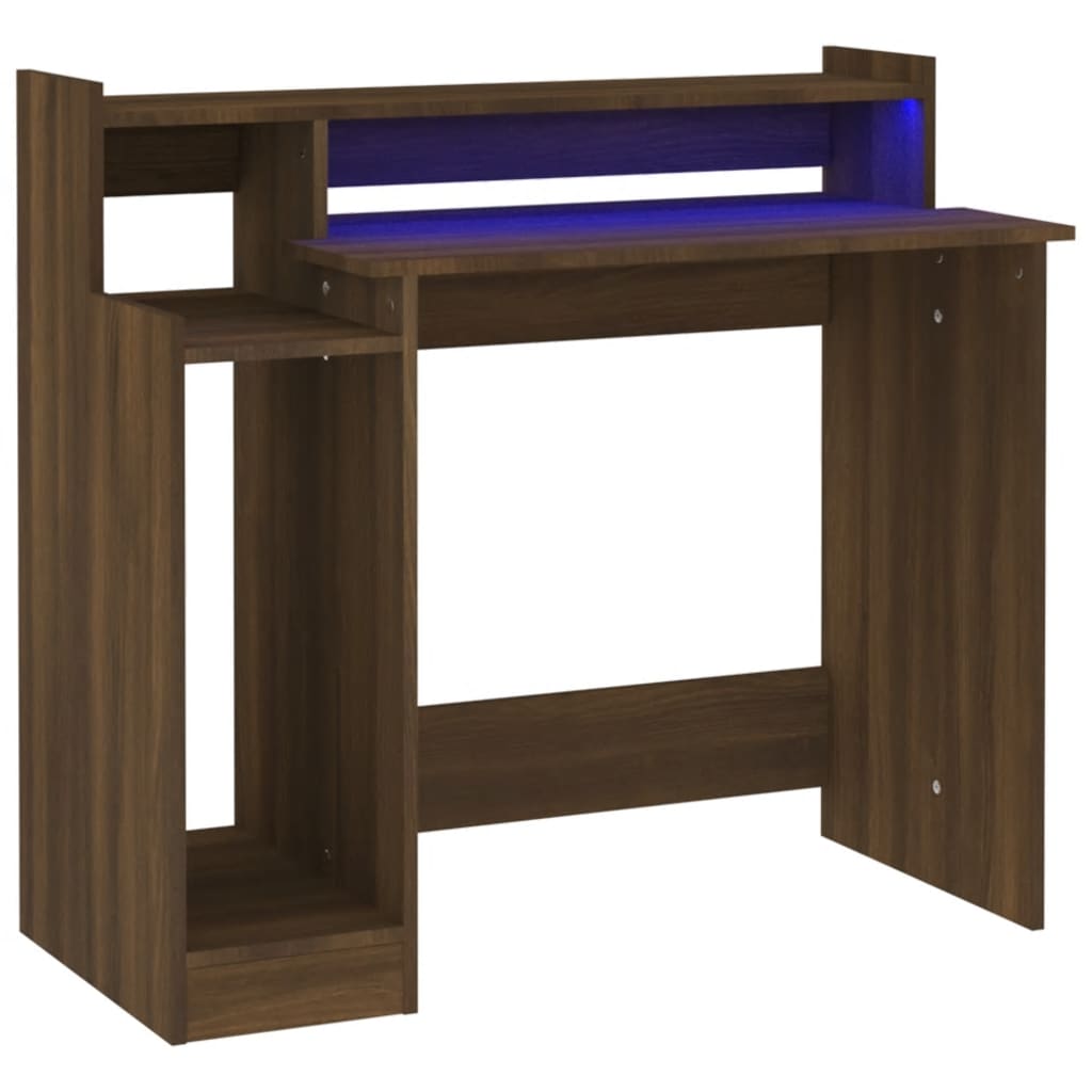 Schreibtisch mit LEDs Weiß 97x45x90 cm Holzwerkstoff