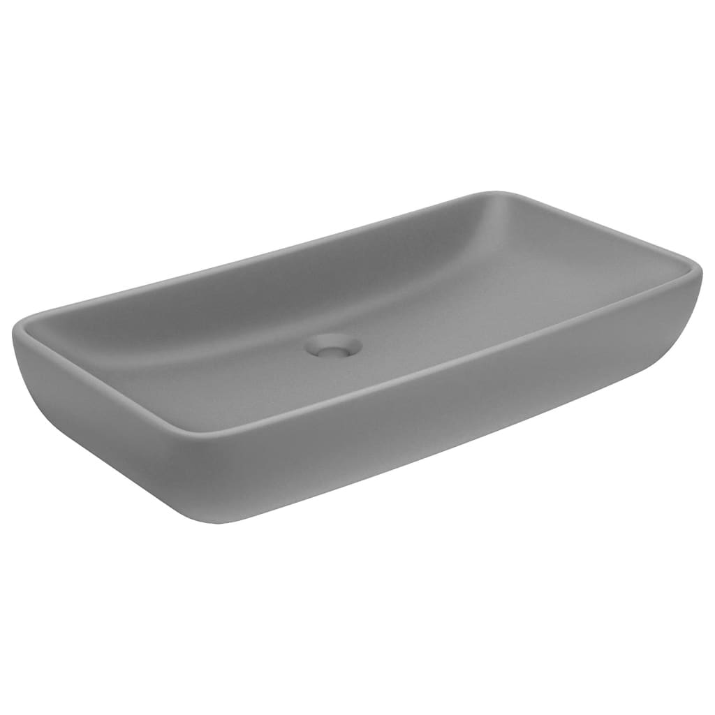 Luxus-Waschbecken Rechteckig Matt Weiß 71x38 cm Keramik