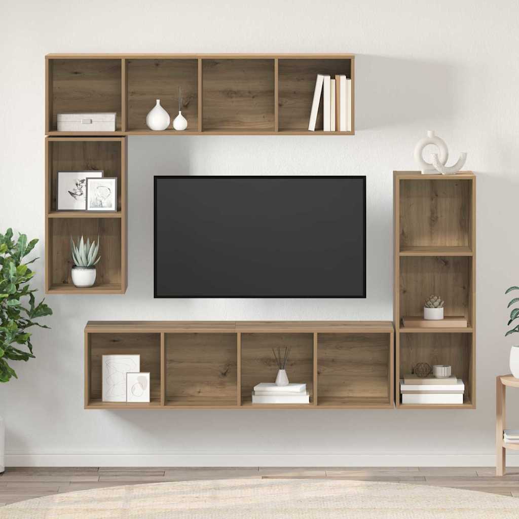 4-tlg. TV-Schrank-Set Weiß Holzwerkstoff