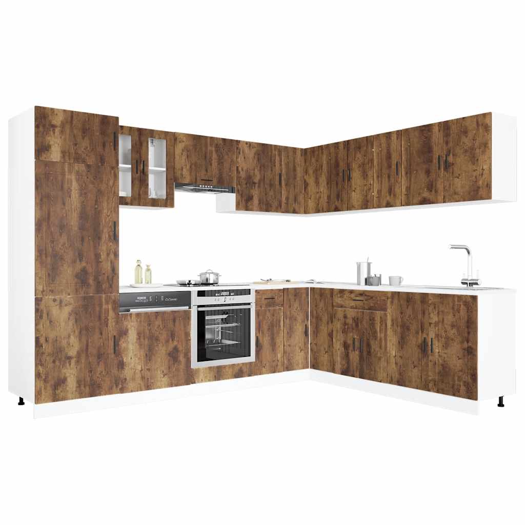 14-tlg. Küchenschrank-Set Porto Weiß Holzwerkstoff
