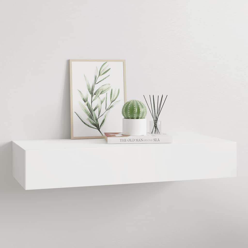Wandregal mit Schublade Weiß 40x23,5x10 cm MDF