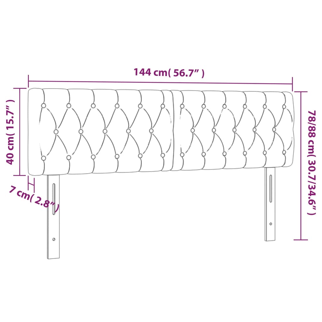 Kopfteil Hellgrau 80x7x118/128 cm Samt