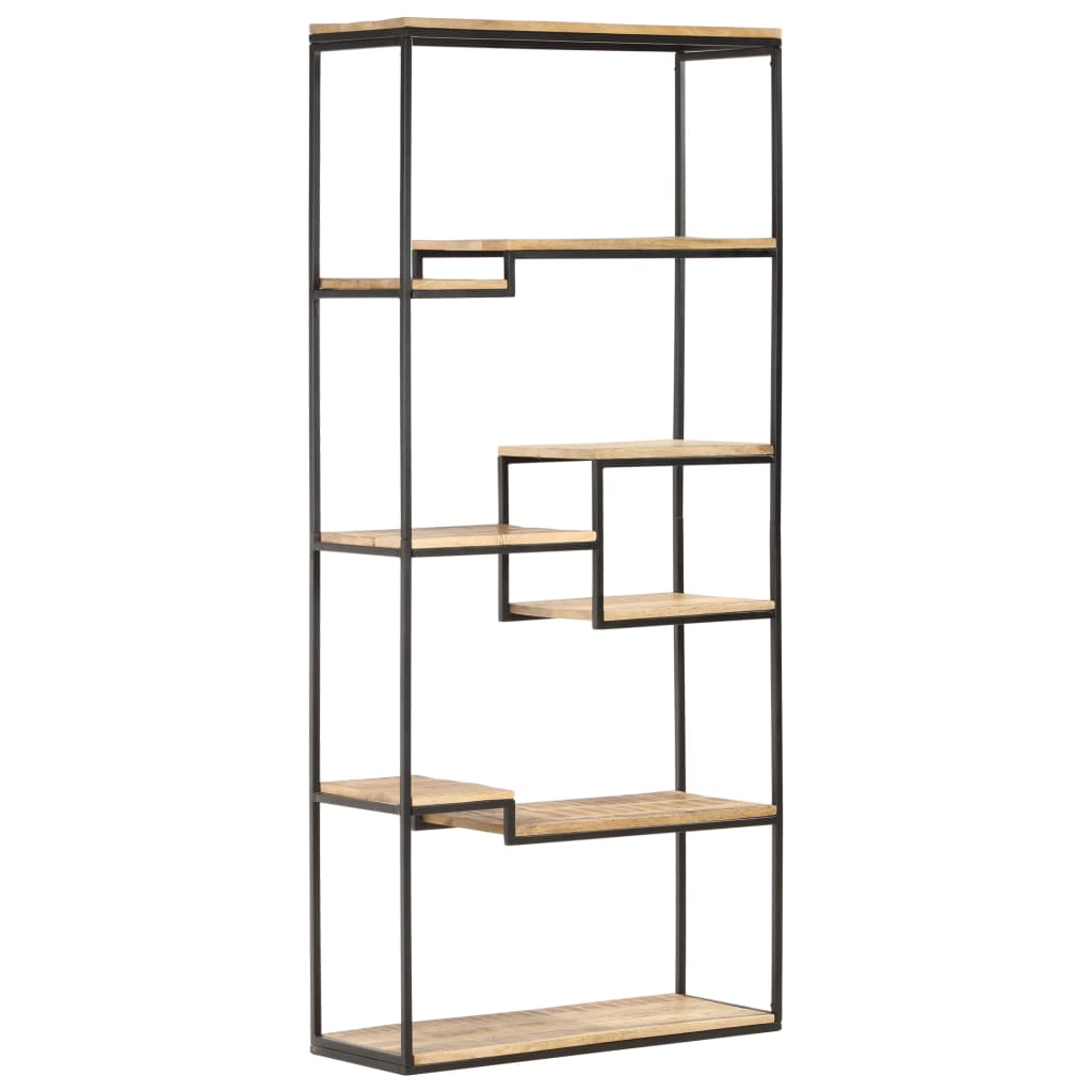 Bücherregal 80x30x180 cm Raues Mangoholz