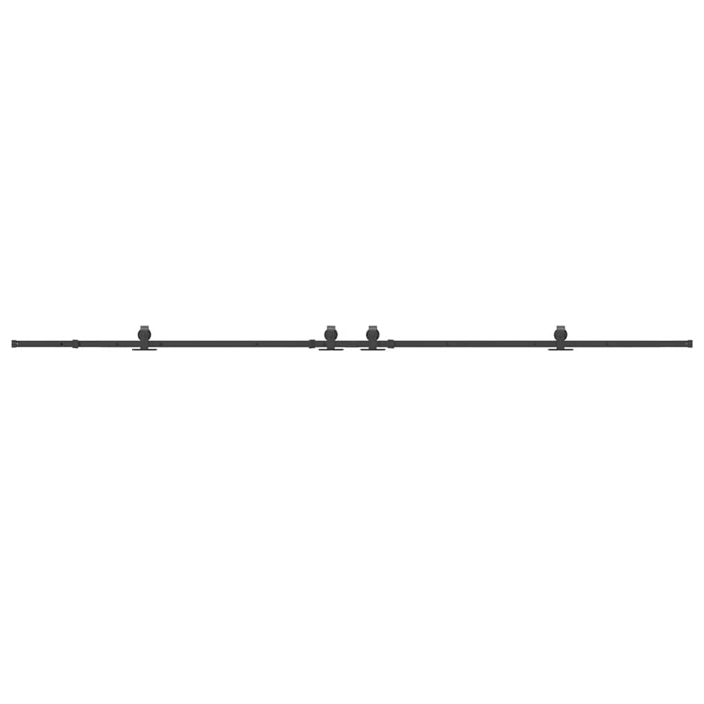 Schiebetürbeschlag-Set 366 cm Stahl Schwarz