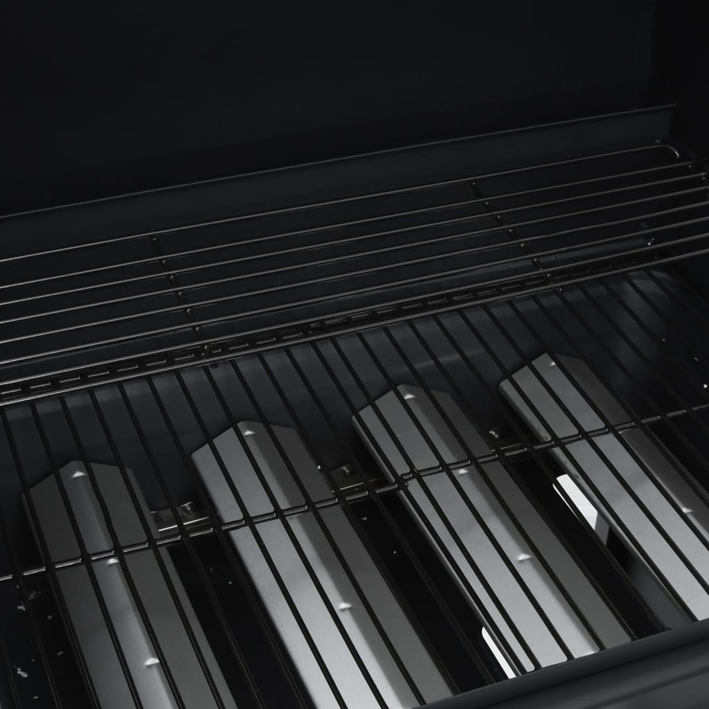 Gasgrill 4+1 Flammen Schwarz Stahl