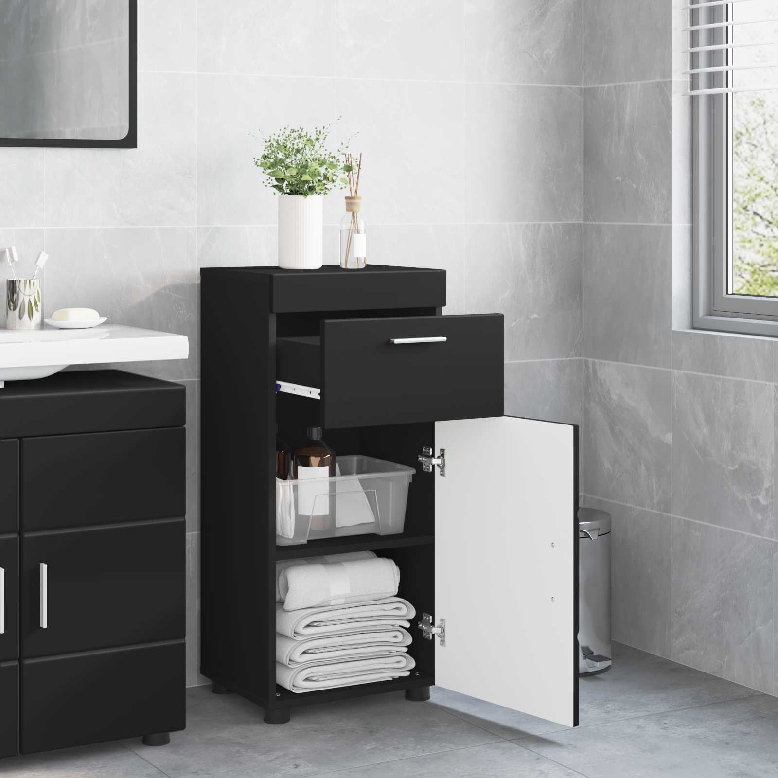Badezimmermöbel-Set TULUM 2 pcs Weiß 60 x 34 x 63 cm