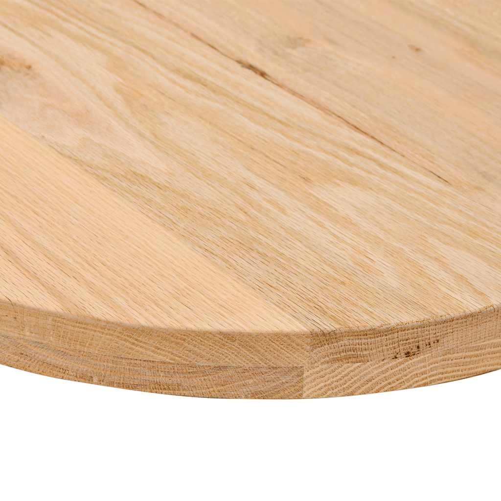 Tischplatte 80x40x2 cm Massivholz Eiche Oval