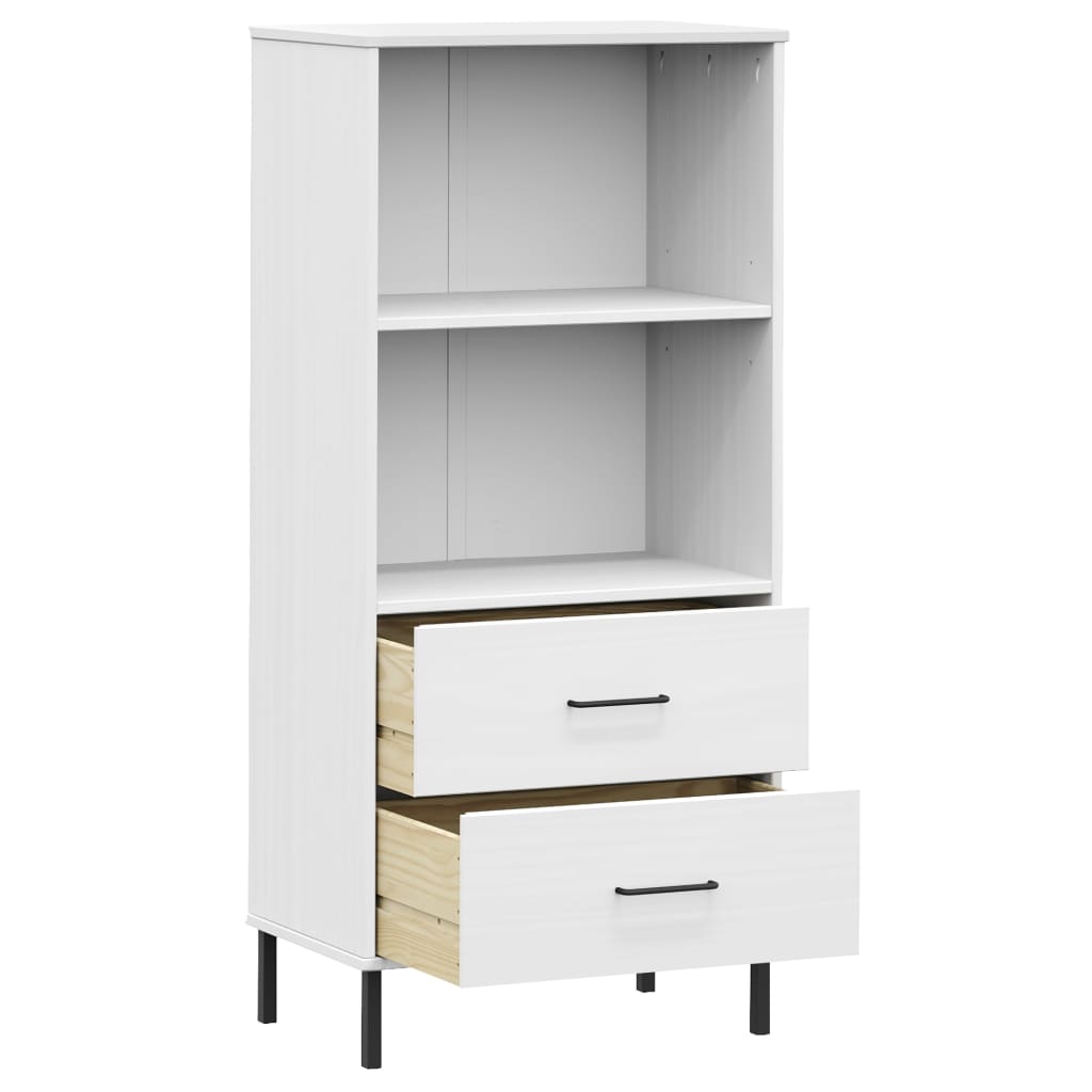 Bücherregal OSLO 2 Schubladen Braun 60x35x128,5 cm Massivholz