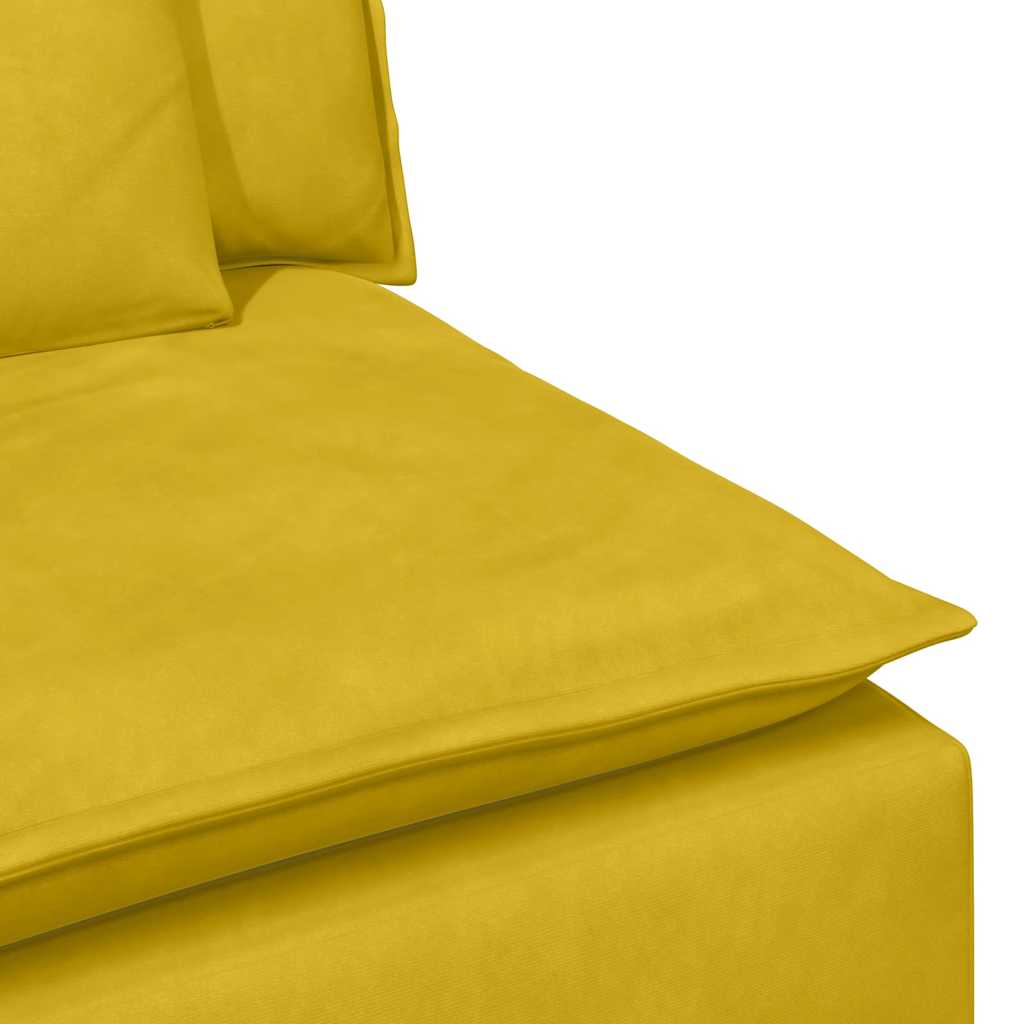 Modulares Sofa Endmodul mit Armlehne Kissen Blau 100 cm