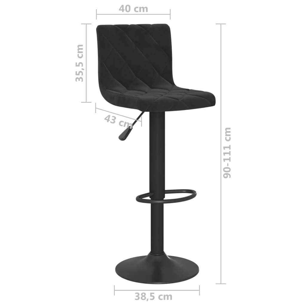 Barhocker 2 Stk. Creme Samt