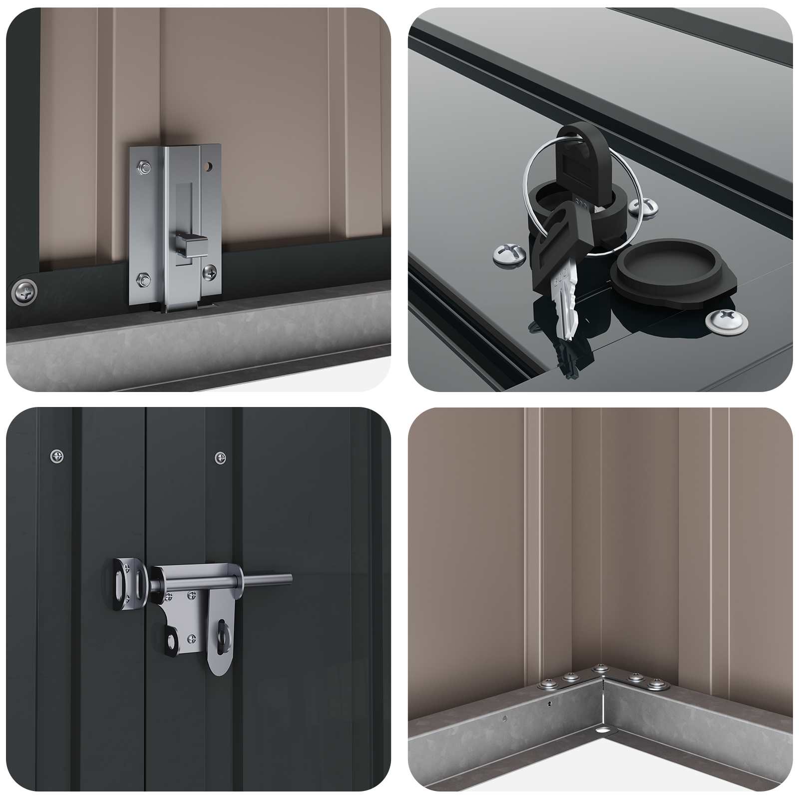 Gartenlagerbox Schwarz 101,5 x 57 x 100,5 cm Stahl