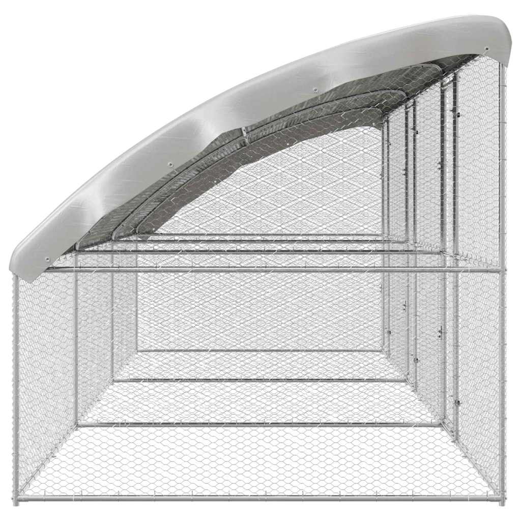 Hühnerkäfig 2 pcs Silber 400 x 200 x 200 cm Verzinkter Stahl
