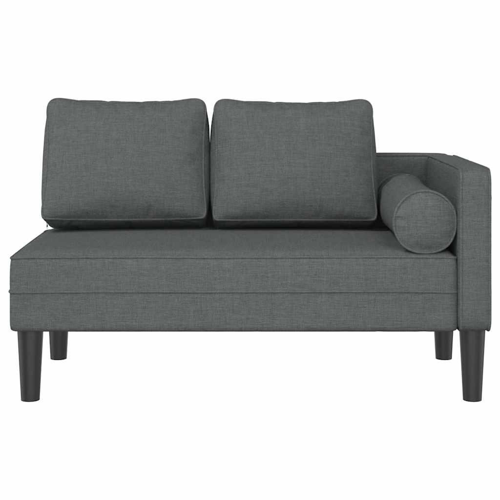 Chaiselongue mit Kissen Hellgrau Stoff
