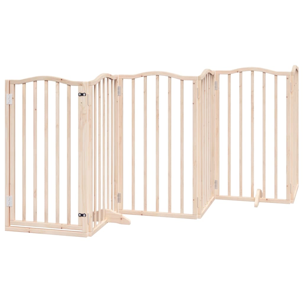 3-tlg. Hundetor Faltbar 150 cm Pappelholz