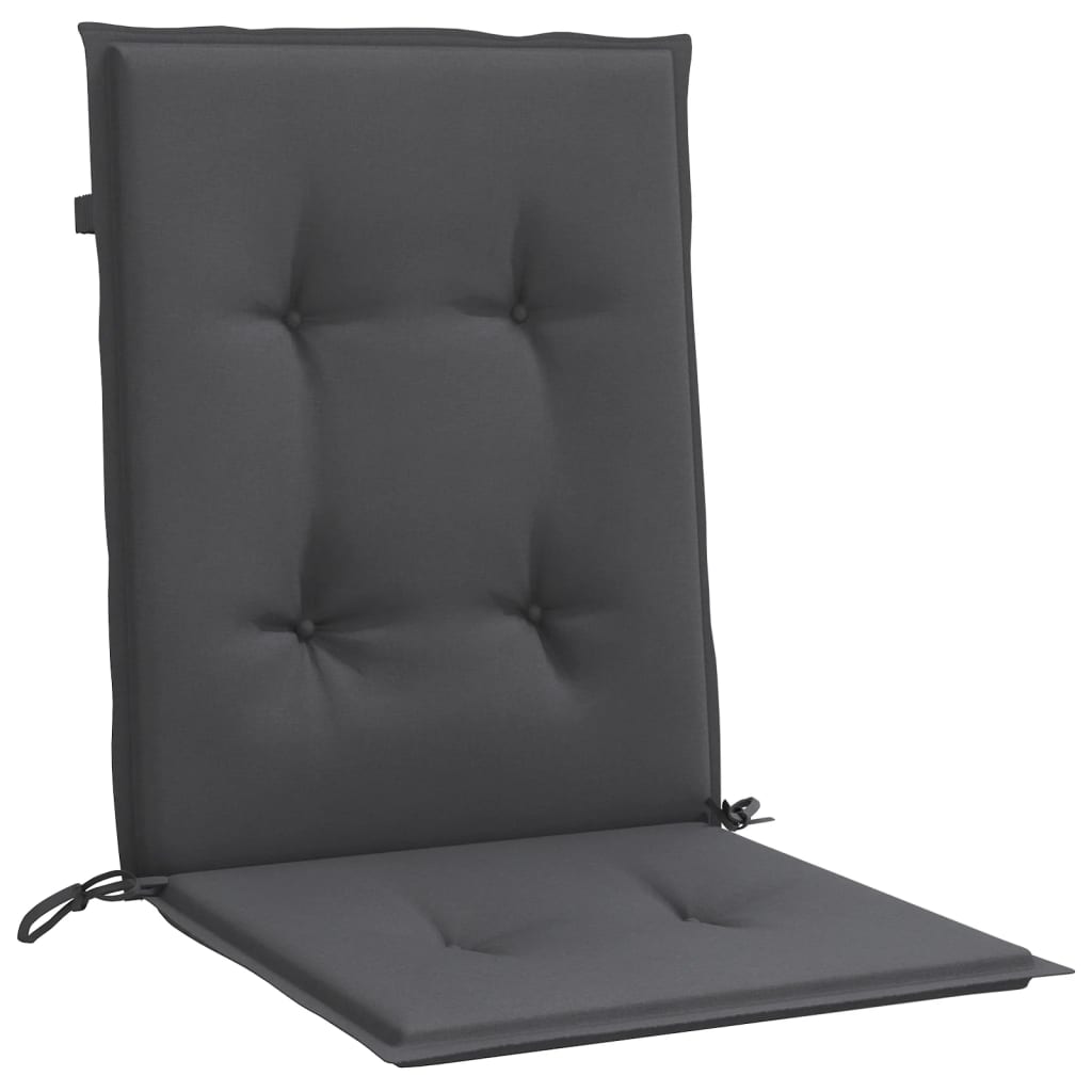 Niedriglehner-Auflagen 2 Stk Melange Anthrazit 100x50x7cm Stoff