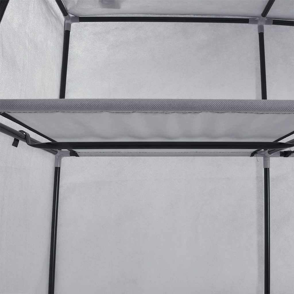 Kleiderschrank mit Fächern Stangen Schwarz 150x45x175cm Stoff