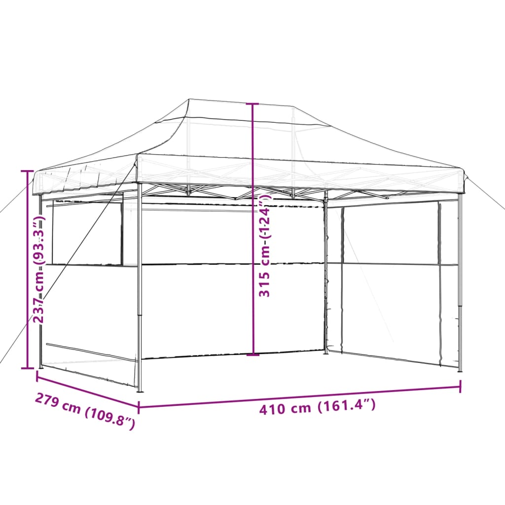 Partyzelt Faltbar Pop-Up Beige 410x279x315 cm