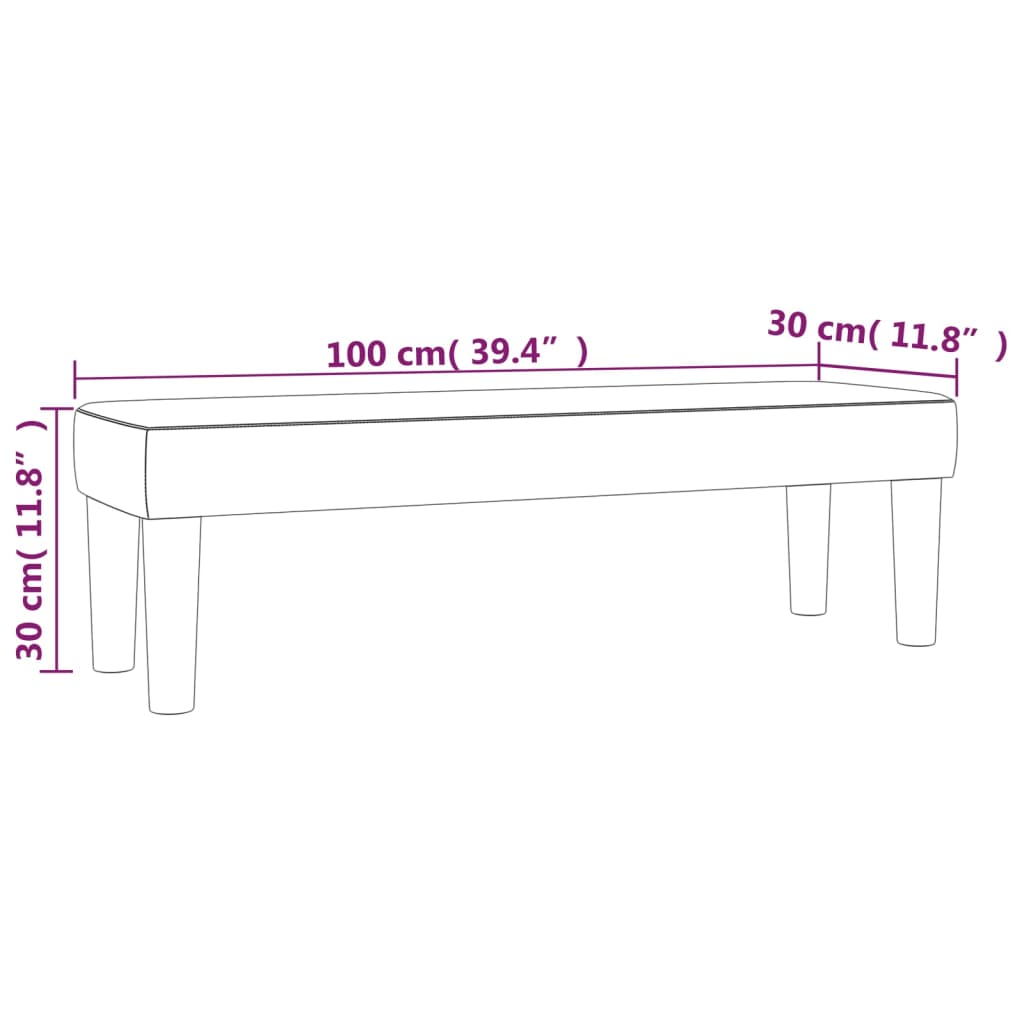 Sitzbank Grau 70x30x30 cm Kunstleder