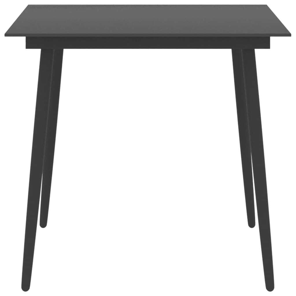 Garten-Esstisch Schwarz 150x90x74 cm Stahl und Glas
