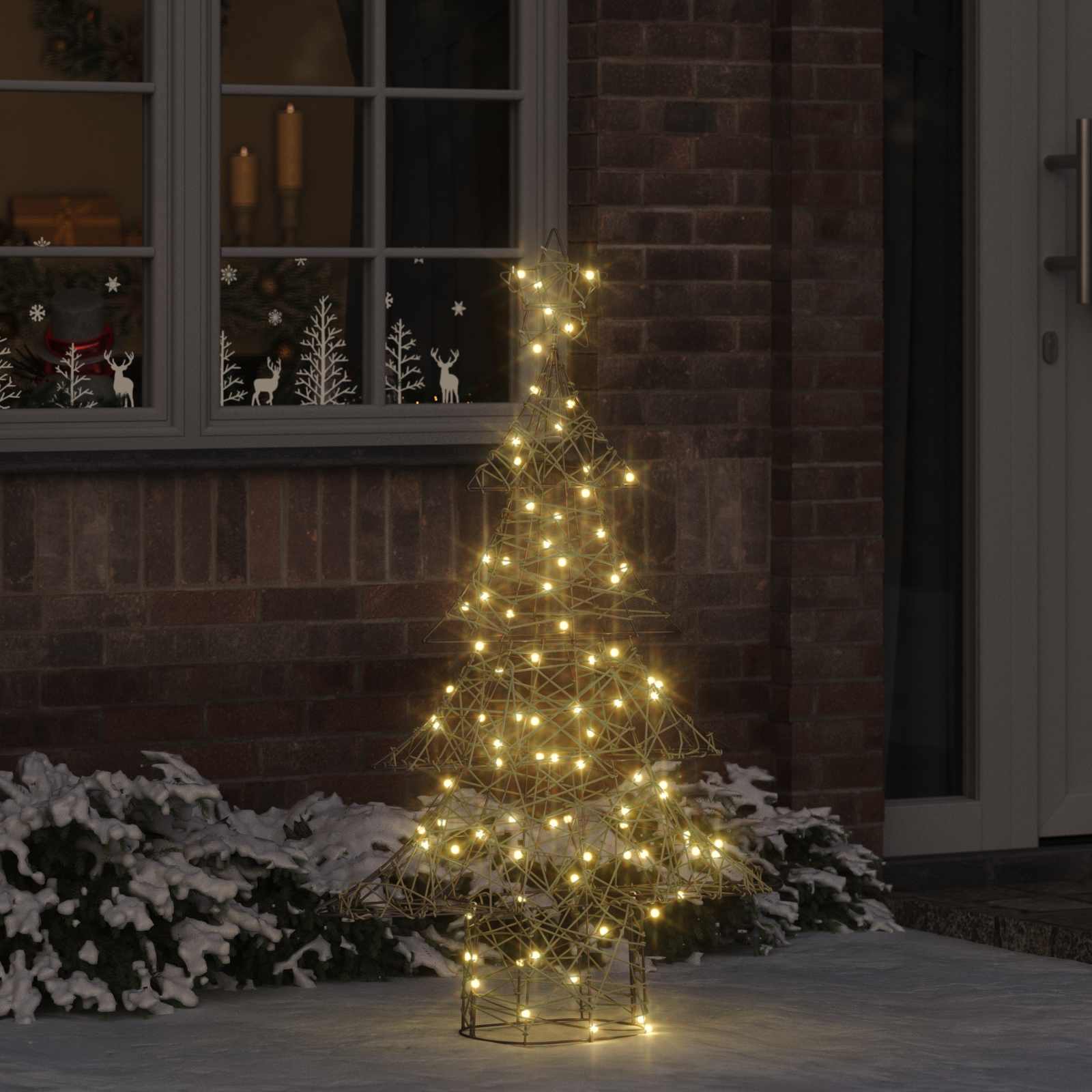 Weihnachtsbaum mit 120 LEDs Warmweiß 120,5 cm PET